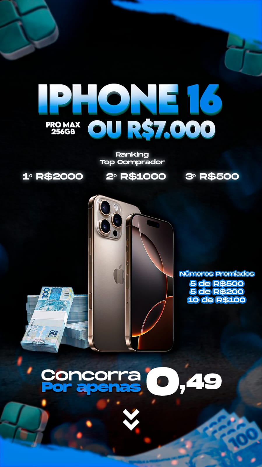 Iphone 16 Pro Max 256gb ou R$7.000,00 pix
